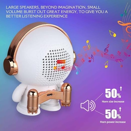 deevudi Space Robot Sound, Compact Astronaut Bluetooth Smart Speaker, Portable Wireless Speaker with HiFi Sound Quality